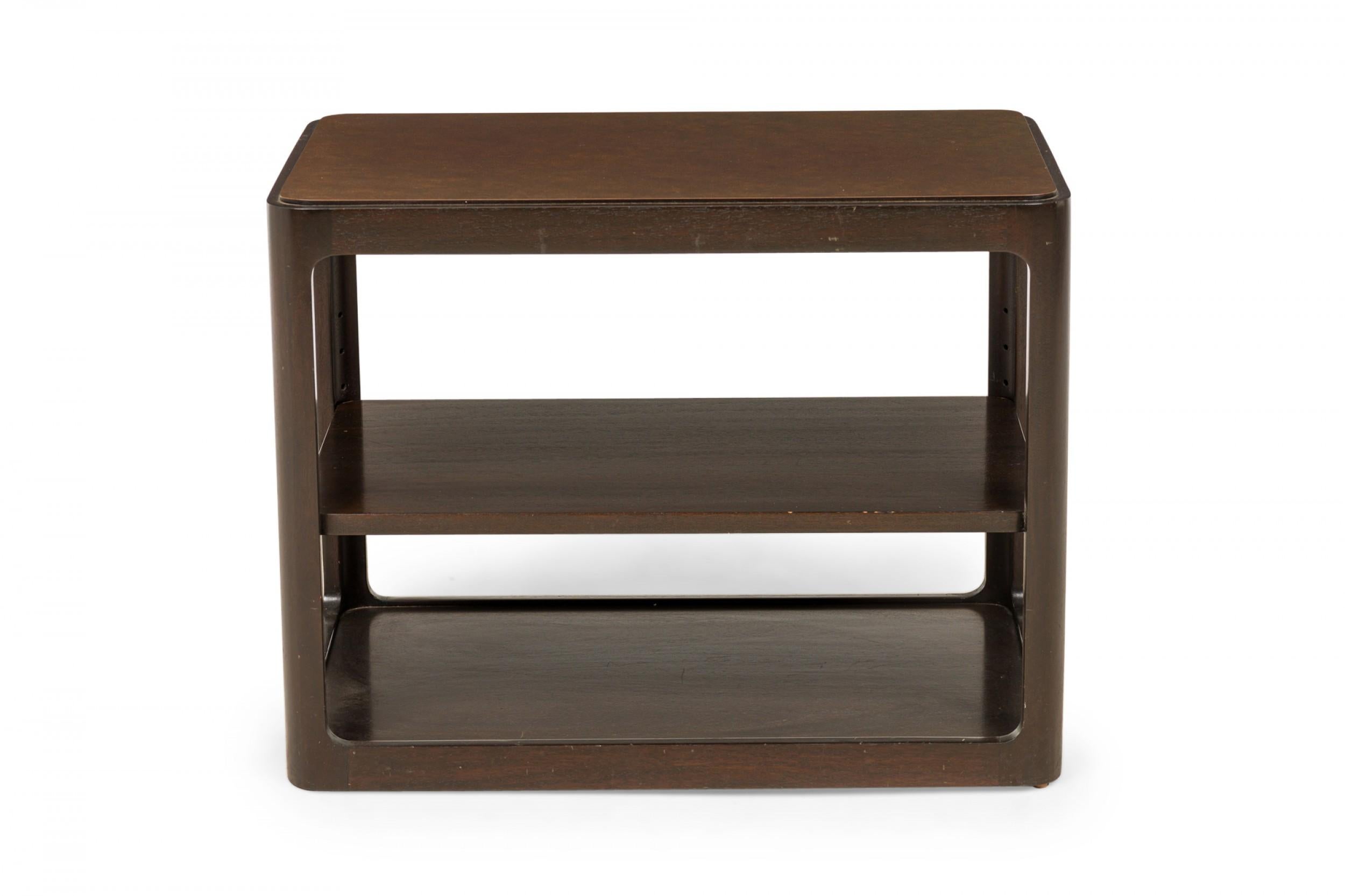 Roger Sprunger for Dunbar 'Radius' Form Dark Wooden End Table In Good Condition For Sale In New York, NY