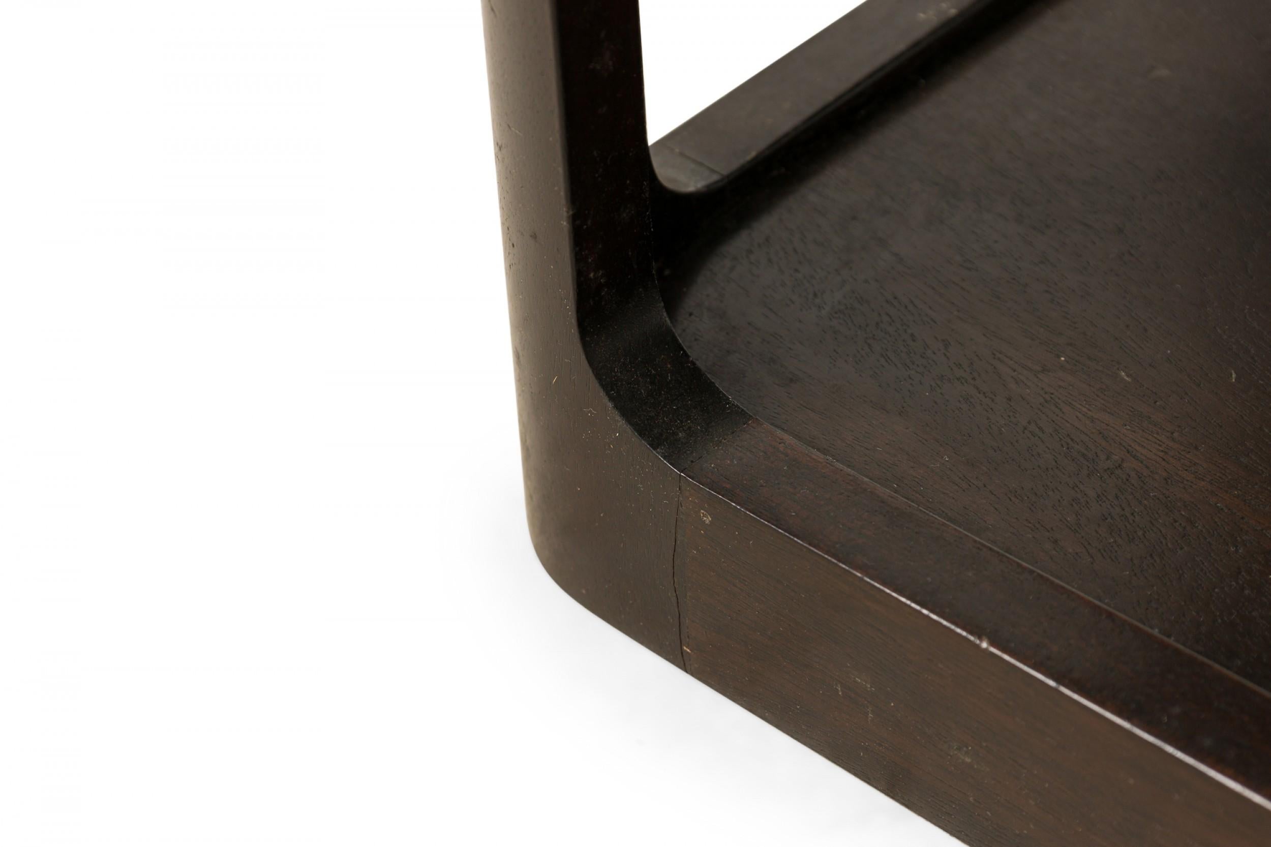 Roger Sprunger for Dunbar 'Radius' Form Dark Wooden End Table For Sale 1