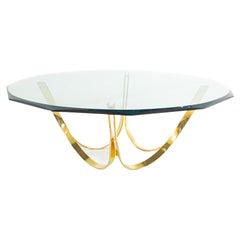 Roger Sprunger Mid Century Glass and Brass Table