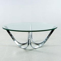 Roger Sprunger Style Cocktail Table by Tri-Mark in Chrome