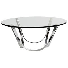 Roger Sprunger Style Cocktail Table by Tri-Mark in Chrome