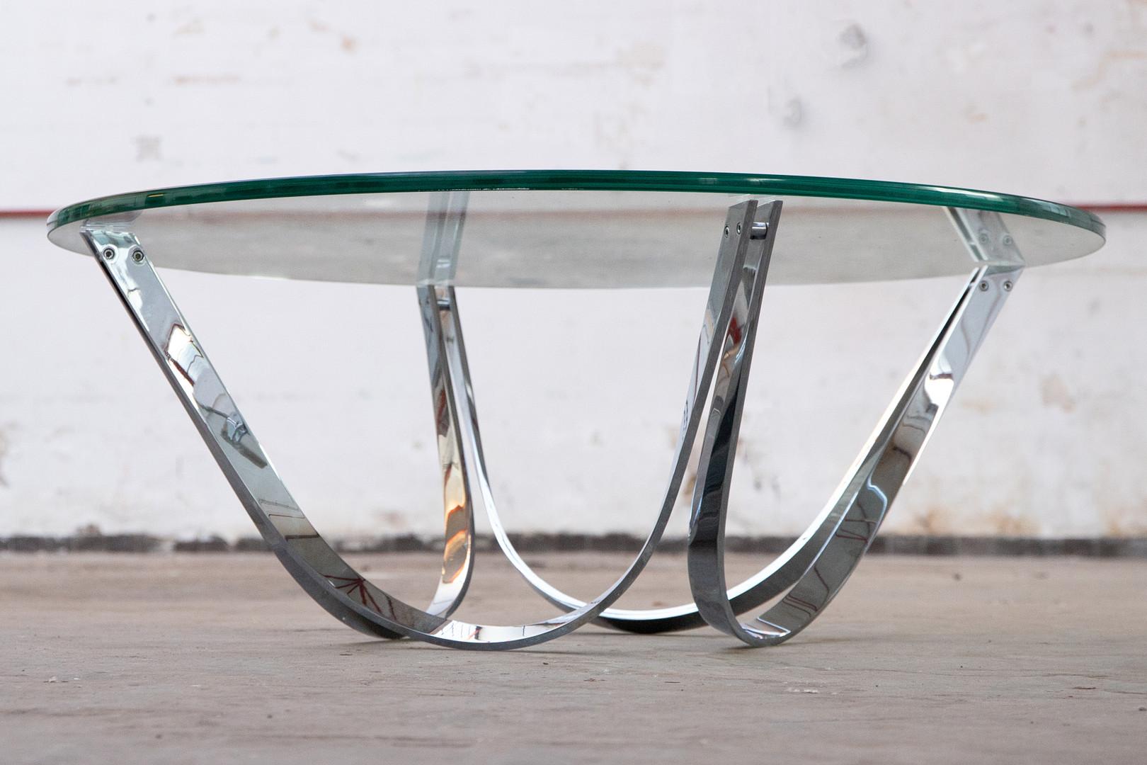 glass round coffee table