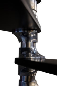 Roger Tallon. Aluminum and mahogany spiral staircase. Circa 1970.