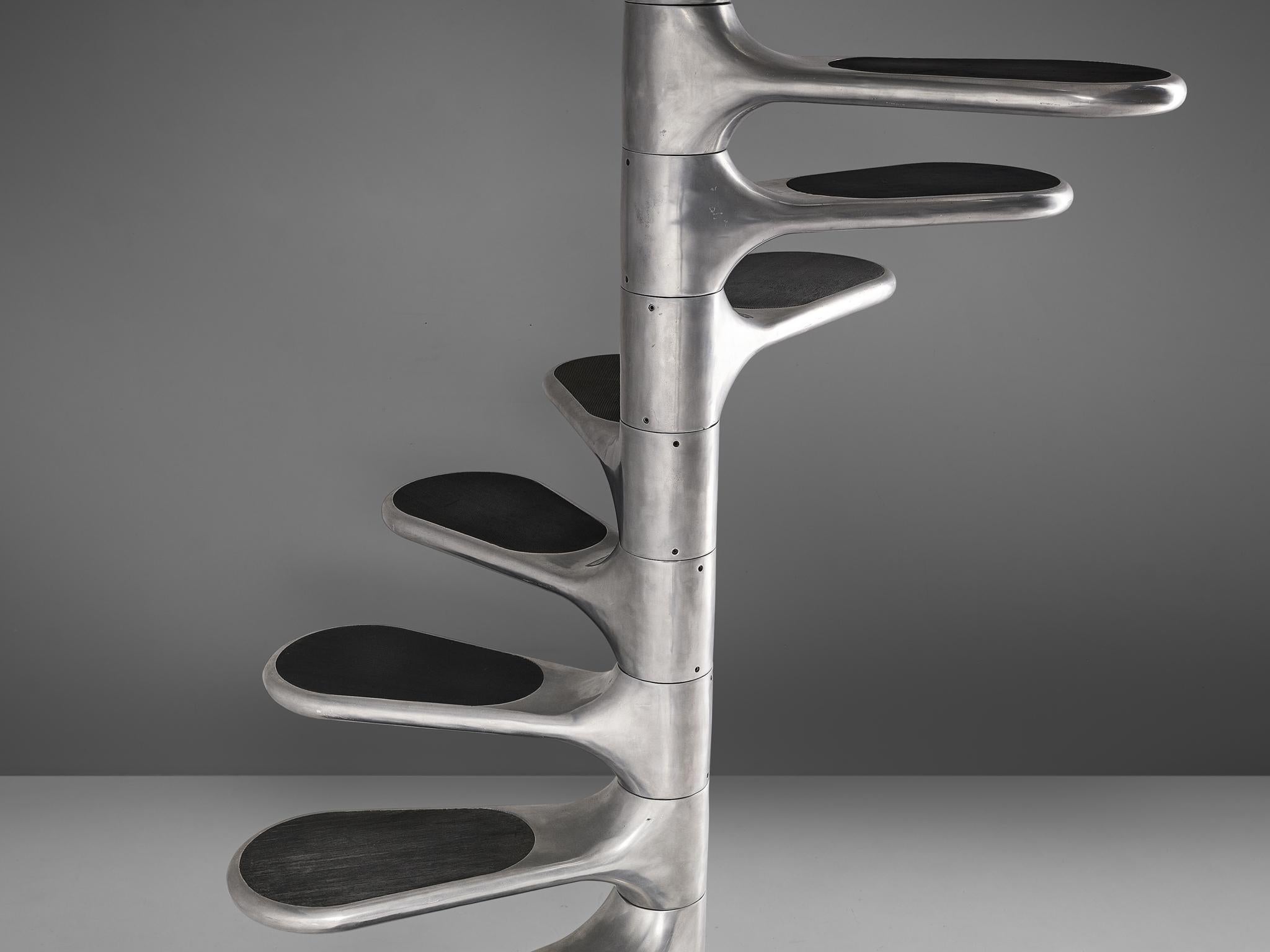 Roger Tallon: Skulpturaler „Helicoid“-Staircase  (Aluminium) im Angebot