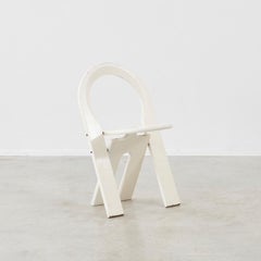 Chaise pliante en bois peinte en blanc TS de Roger Tallon, Édition Sentou
