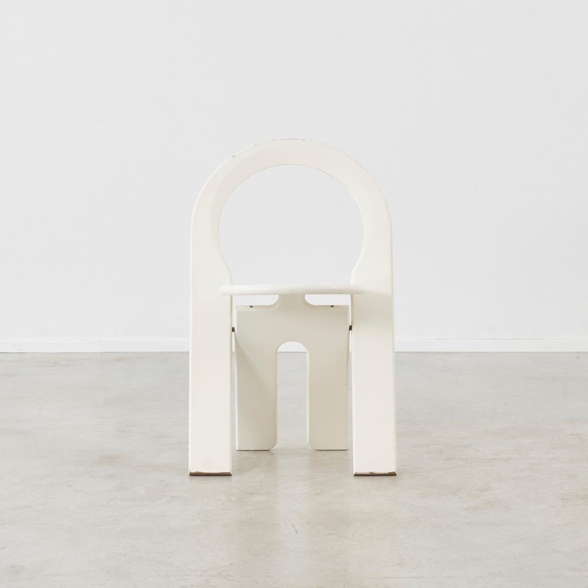 Moderne Chaise pliante en bois peinte en blanc TS de Roger Tallon, Édition Sentou