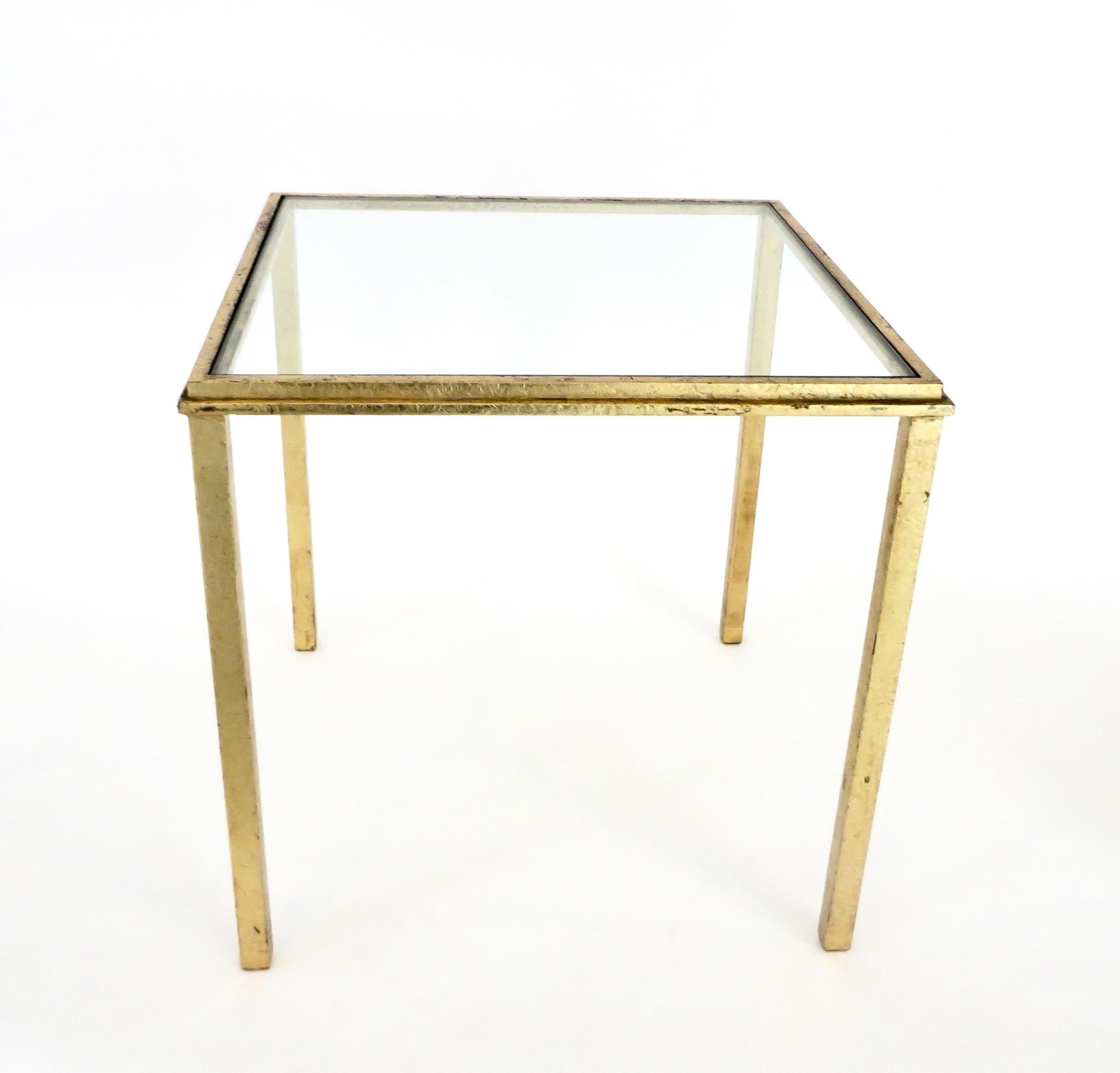 Roger Thibier Pair of French Gilded Iron Side Tables 4