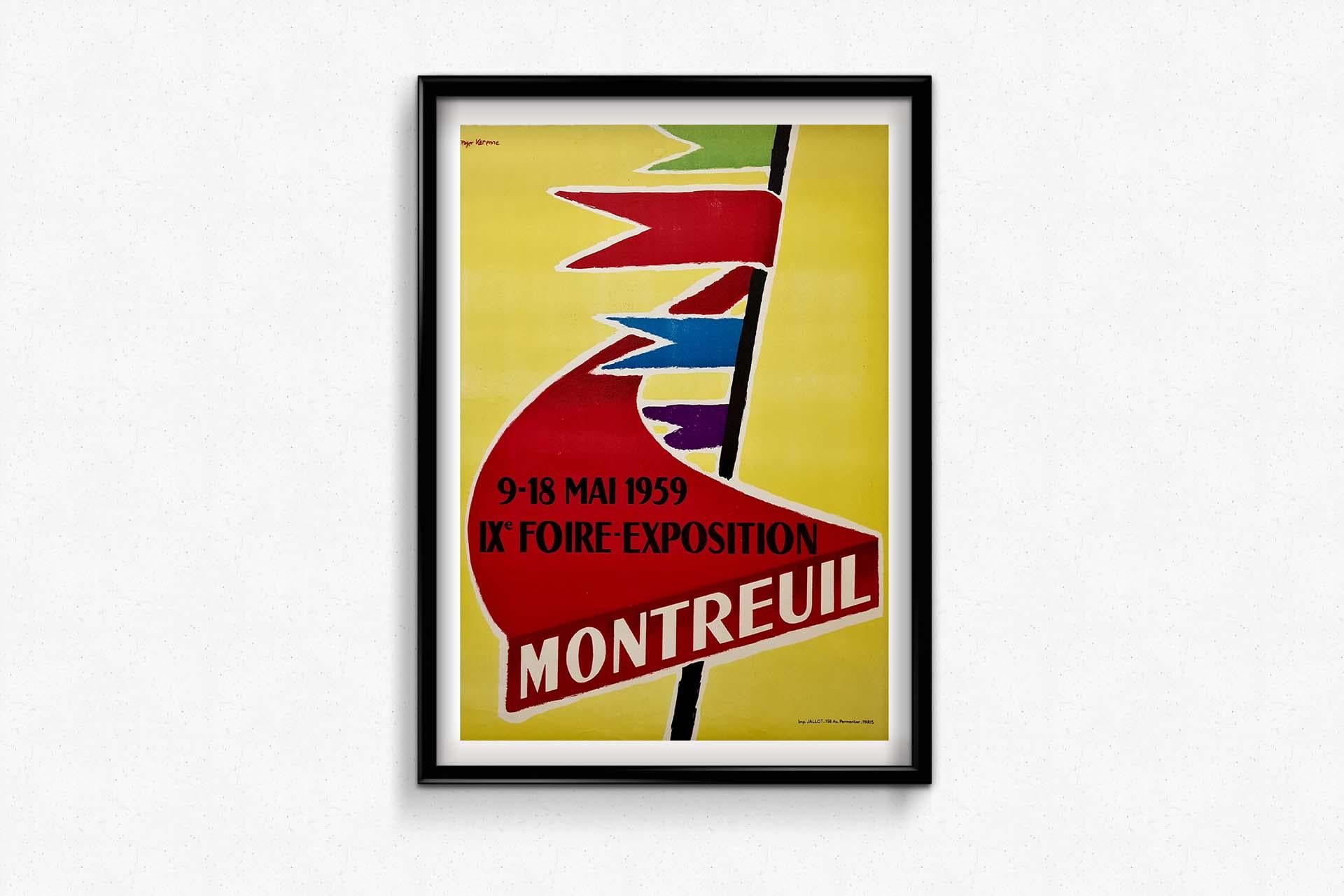 Poster for the IXth fair and exhibition in Montreuil in 1959 For Sale 1