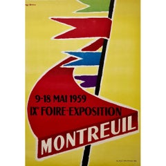 Vintage Poster for the IXth fair and exhibition in Montreuil in 1959
