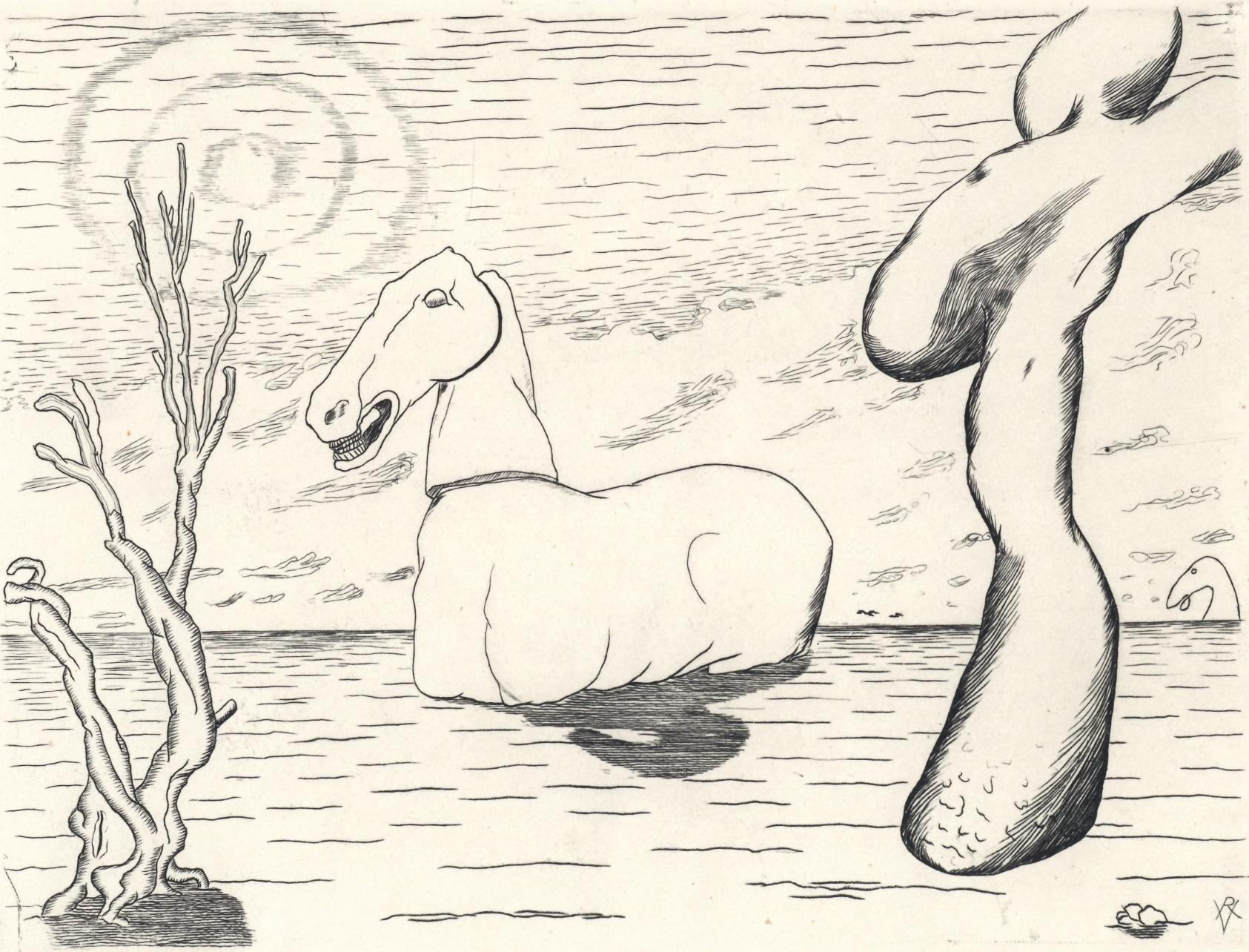 Etching on Rives BFK paper. Unsigned and unnumbered, as issued. Good condition. Notes: From the folio, Alternance, 1946. Published by Le Gerbier, Paris; printed by atelier Quesneville, Paris, March 2, 1946. Excerpted from the folio (translated from