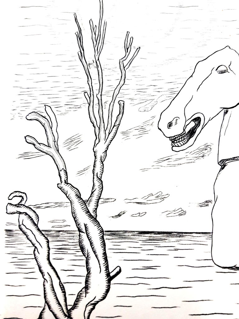 Roger Vieillard Roger Vieillard Surrealist Horse Original Etching