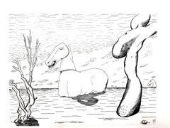 Roger Vieillard - Surrealist Horse - Original Etching