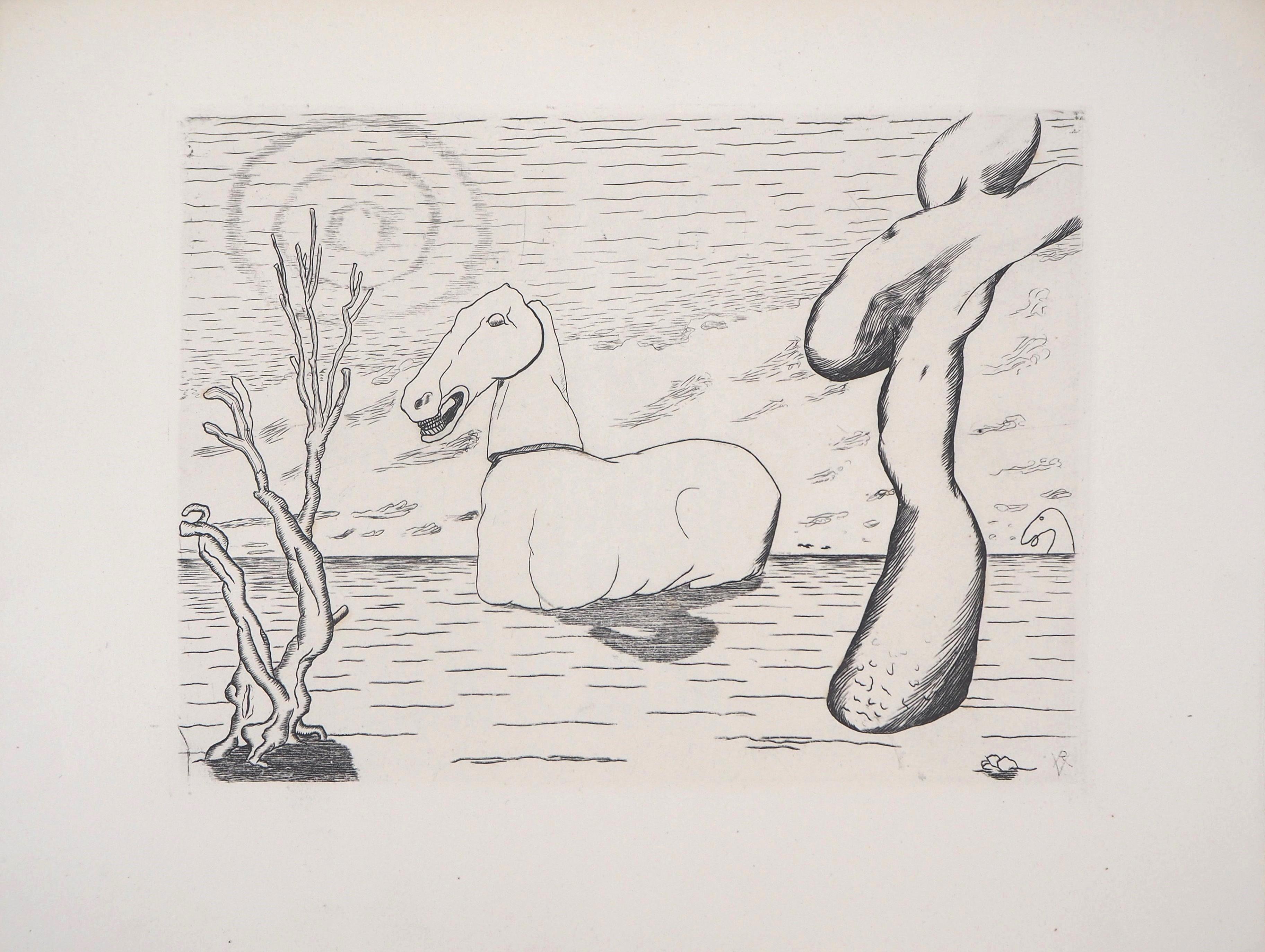 Roger Vieillard
Surrealist Horse, 1946

Original etching
Printed signature in the plate
On BFK Rives vellum, 25 x 32,5 cm (c. 9,8 x 12,7 inch)
Edition limited to 300 copies (unnumbered exemplars)

INFORMATION : This etching is a part of the set
