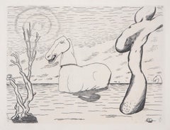 Surrealist Horse - Original Etching, 1946