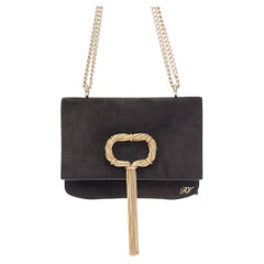 ROGER VIVIER 2017 Club Chain suede chain tassel buckle RV evening clutch bag