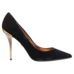 ROGER VIVIER 2018 Decollete Sexy velvet bronze metal gloss heel pigallepump EU38