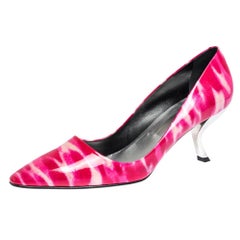 Roger Vivier Abstract Pink Patent Leather Curved Heel Pumps Size 41