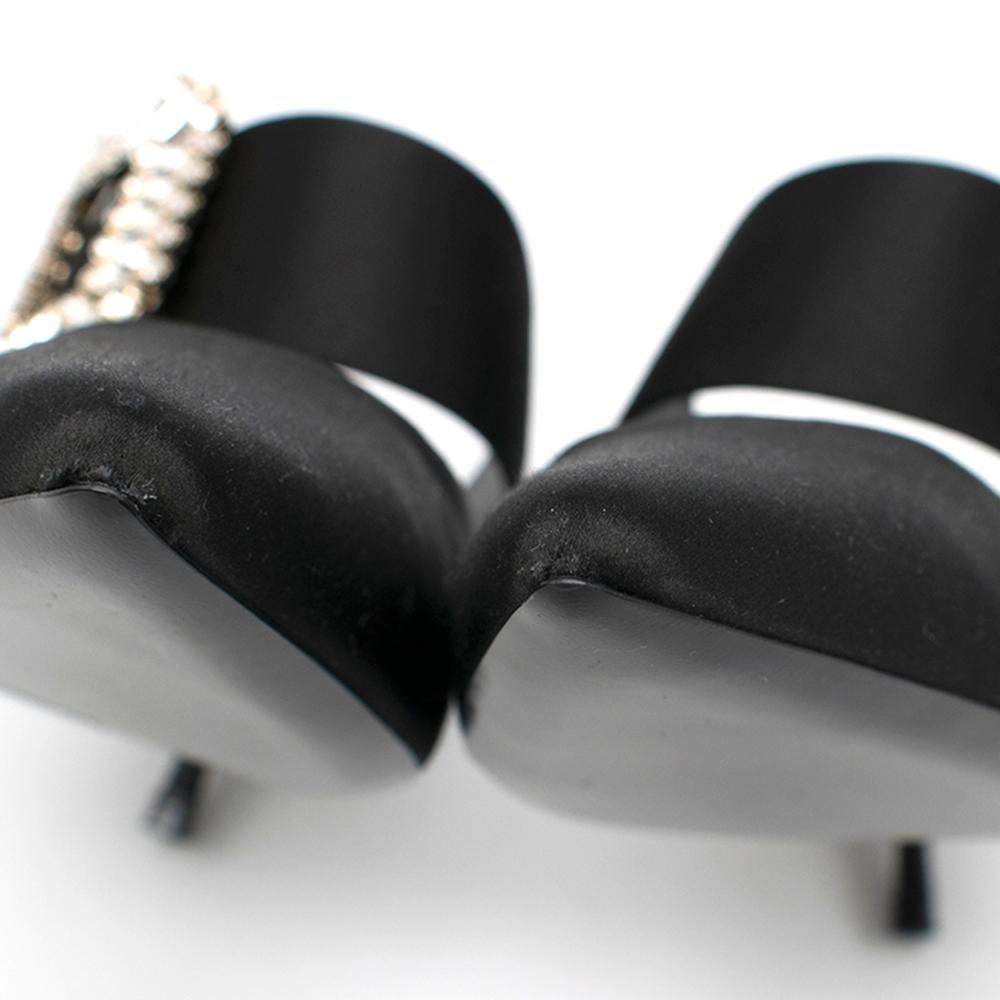 Roger Vivier Black Crystal-Embellished Satin Mules - Size EU 39 For Sale 3