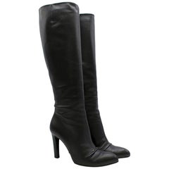 Roger Vivier Black Heeled Knee High Boots 40