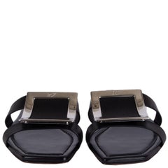 ROGER VIVIER black leather BIKIVIV Flat Shoes 38