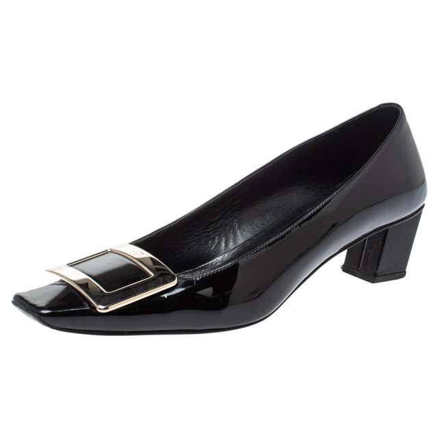 Roger Vivier Blue Patent Leather Buckle Pumps at 1stDibs