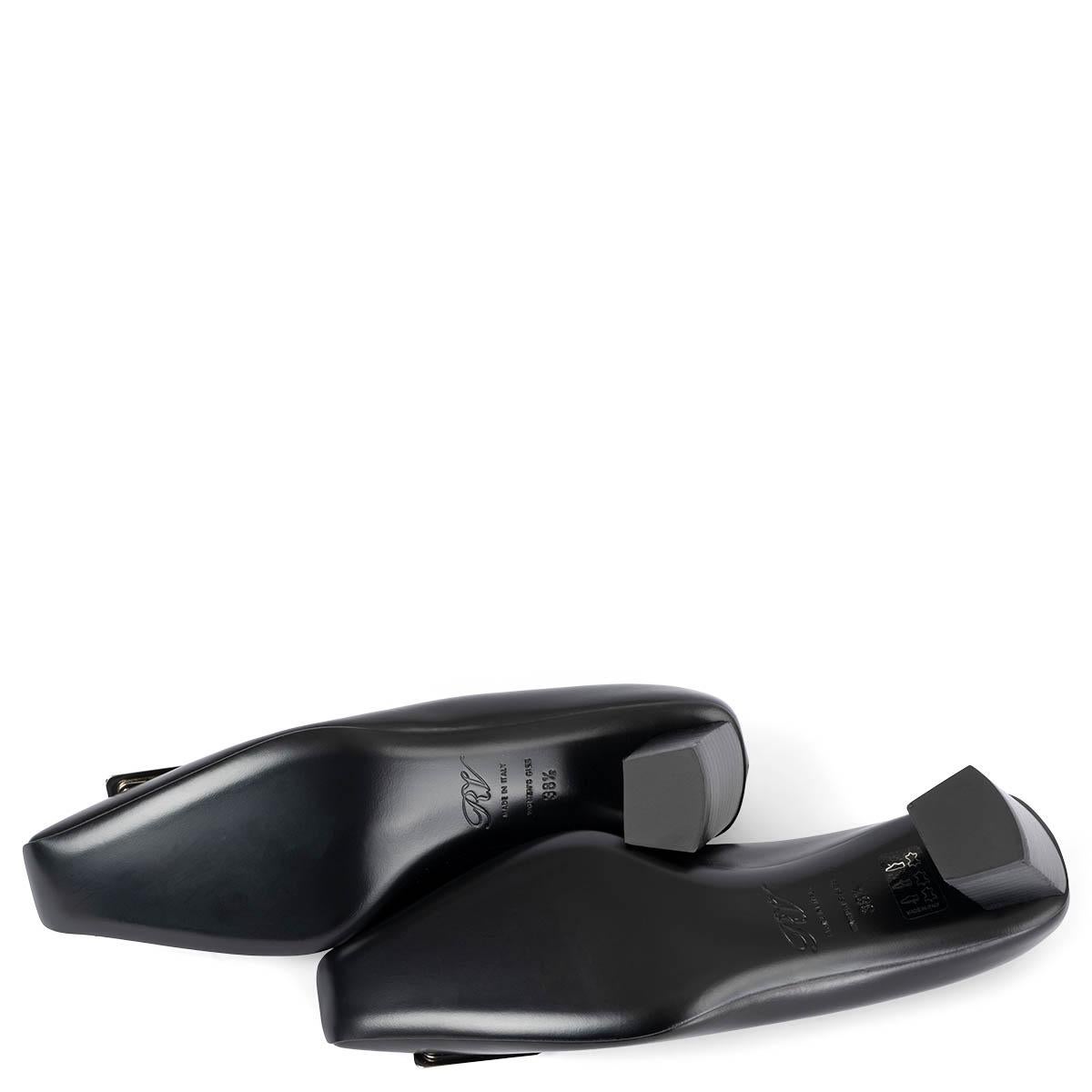 ROGER VIVIER black leather DECOLETTE BELLE VIVIER Pumps Shoes 38.5 fit 39.5 For Sale 3