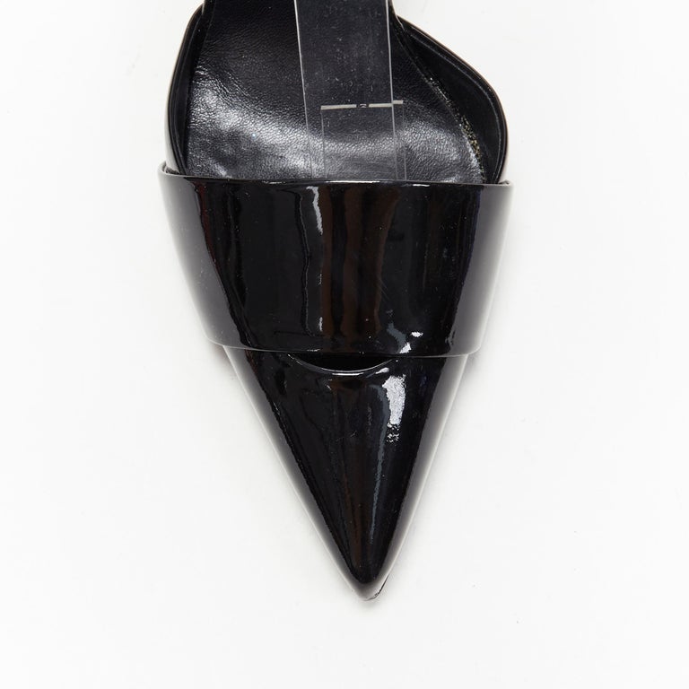 ROGER VIVIER black patent gold pearl high heel ankle strap dorsay pump EU37.5 at 1stDibs