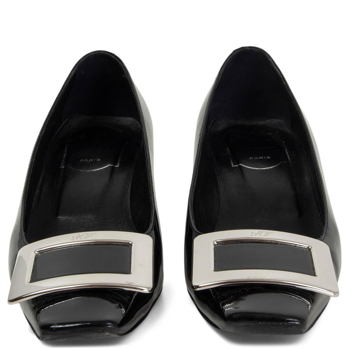 100% authentic Roger Vivier Belle Vivier pumps in black patent leather featuring silver-tone metallic signature buckle. Have been worn and are in excellent condition. Come with dust bag. 

Measurements
Imprinted Size 36
Shoe Size 36
Inside Sole 23cm