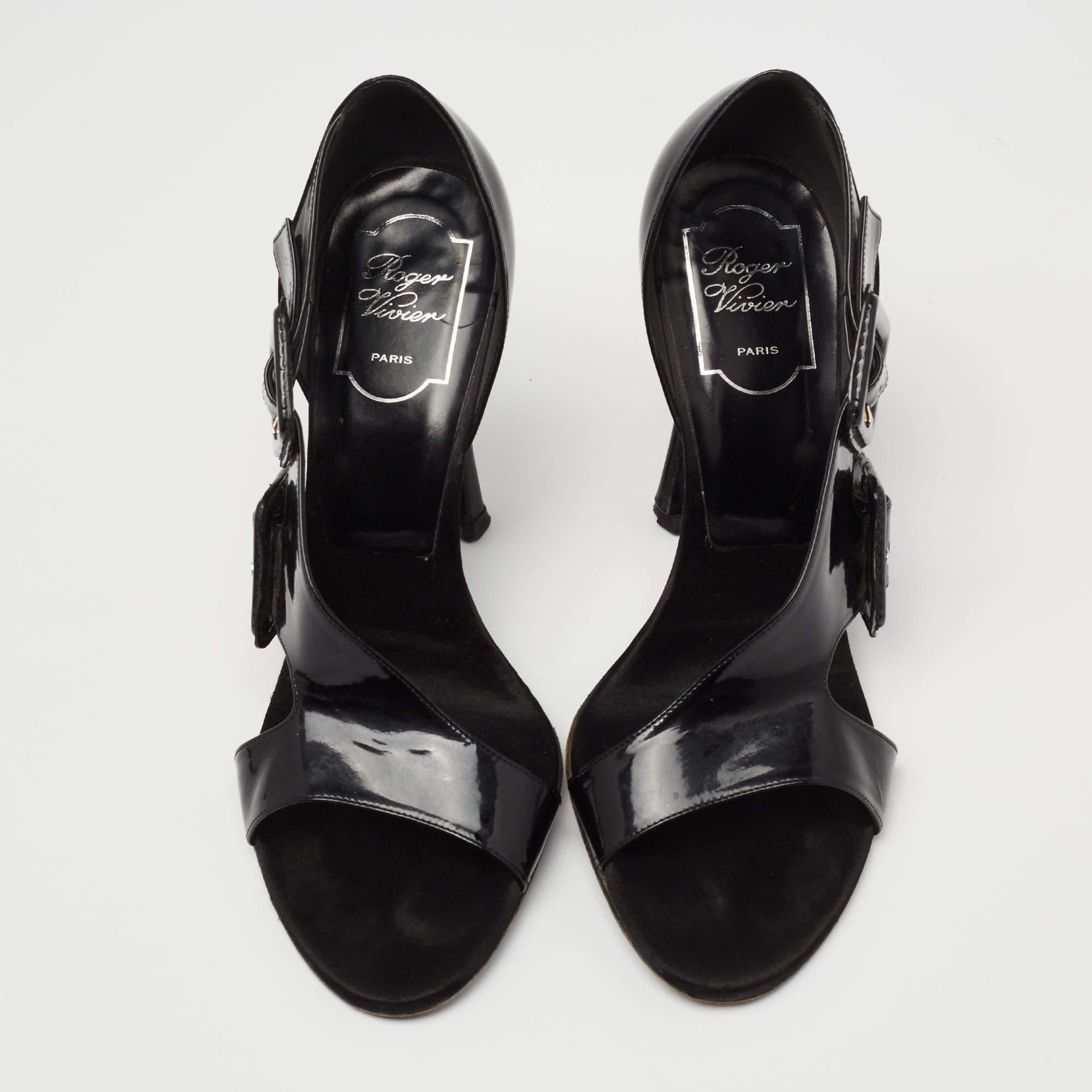 Roger Vivier  Black Patent Leather Buckle D