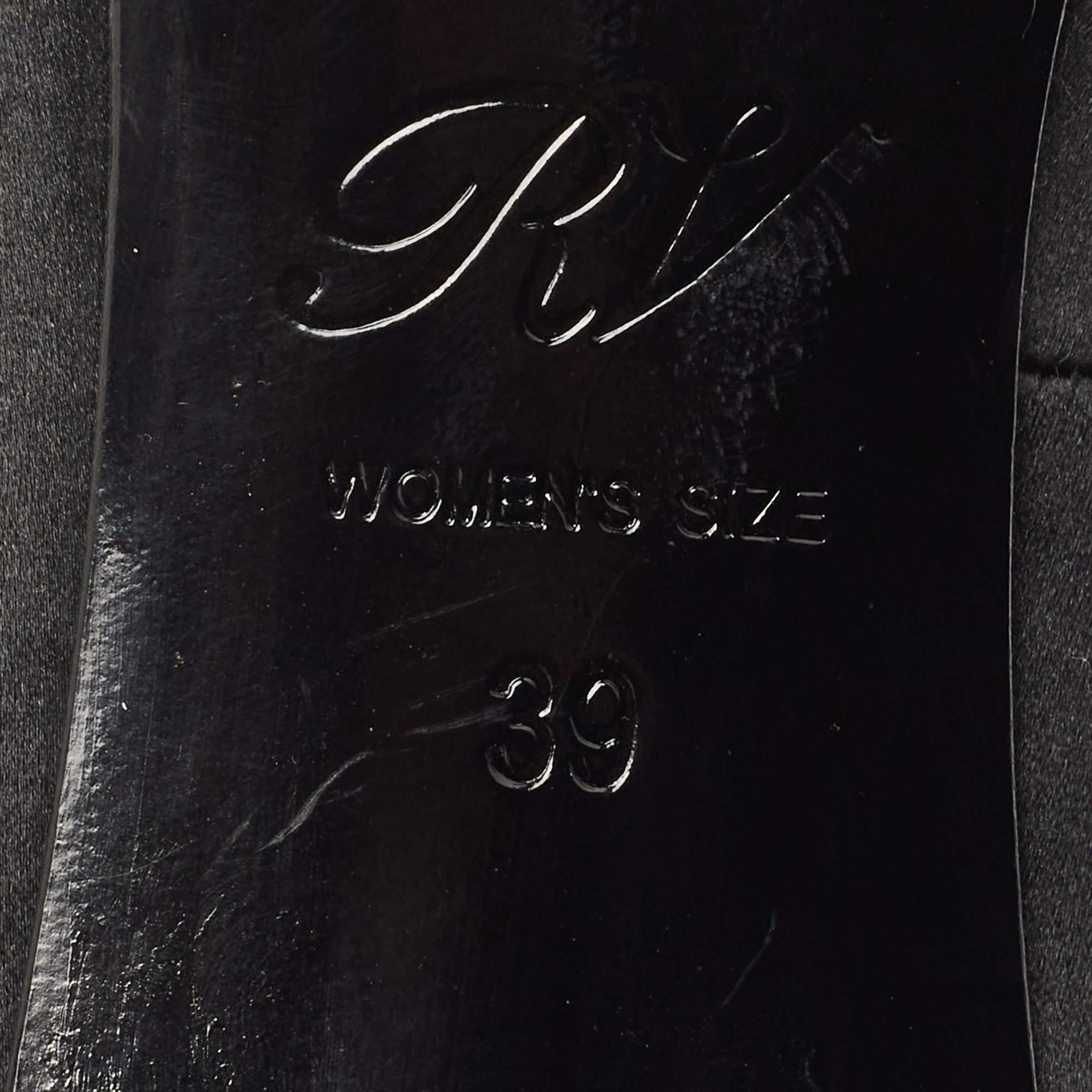 Roger Vivier Black Satin Embellished Pumps Size 39 1