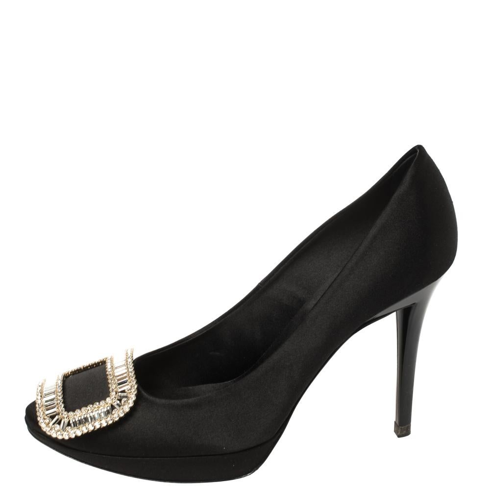 black buckle pumps