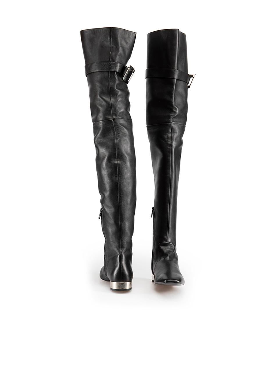 Roger Vivier Black Stivali Cuissard Over Knee Boots Size IT 39 In New Condition In London, GB