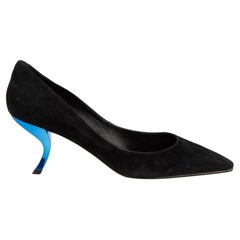 Roger Vivier Black Suede Angled Heel Pumps Size IT 38