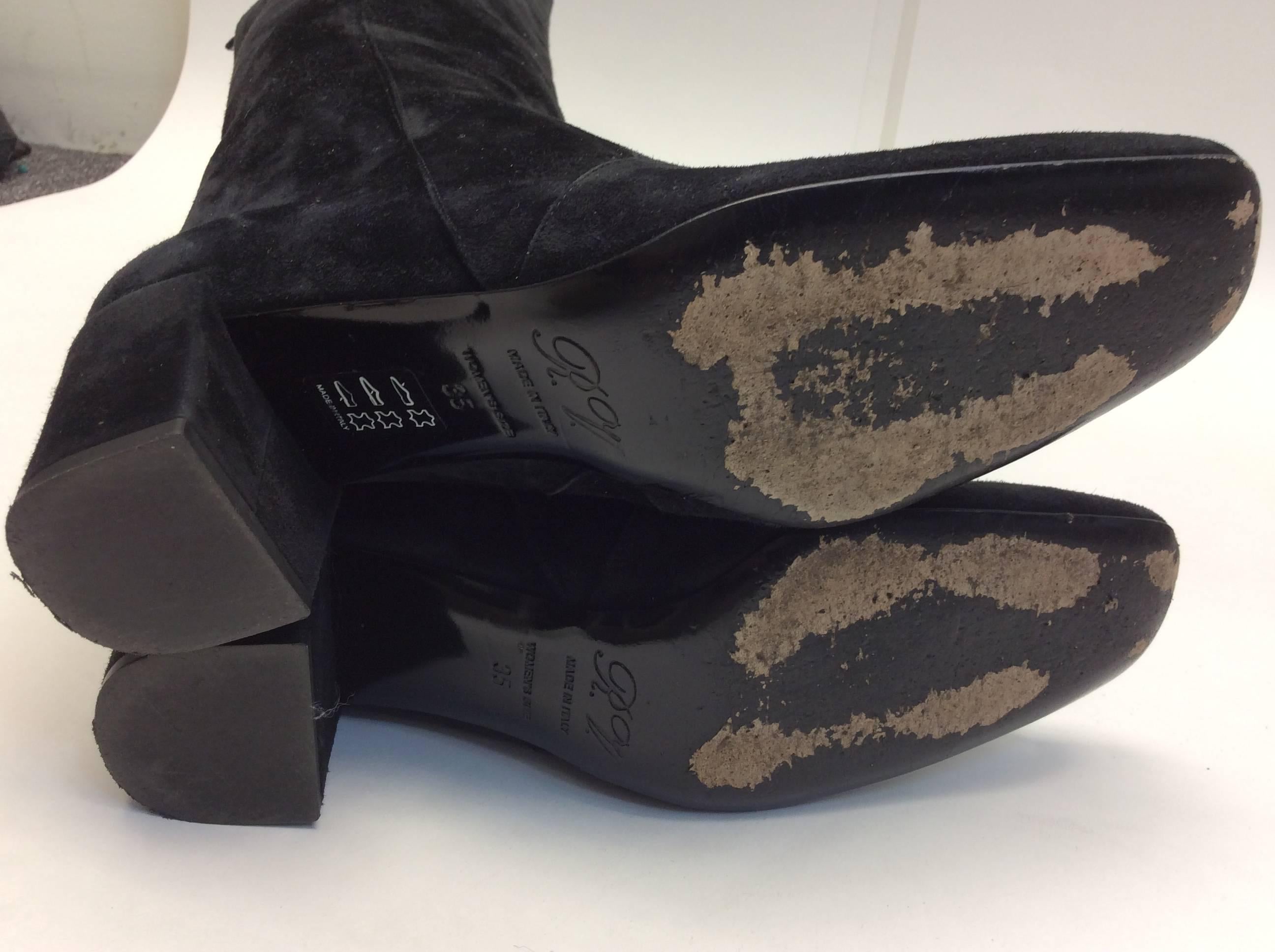 Roger Vivier Black Suede Boots For Sale 1