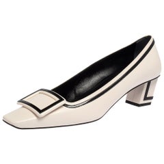 Roger Vivier Black/White Leather and Patent Leather Belle Vivier Pumps Size 39