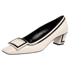 Roger Vivier Black/White Leather and Patent Leather Belle Vivier Pumps Size 39