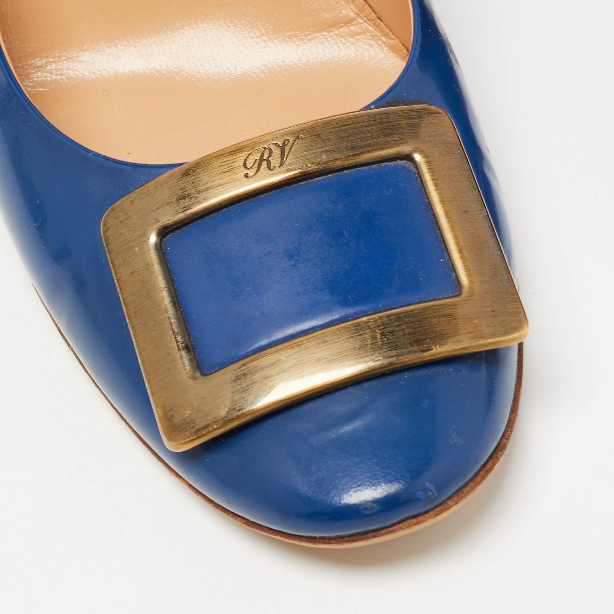 Roger Vivier Blue Patent Trompette Pumps Size 40 For Sale 3