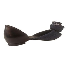 Roger Vivier "Chips" Denim Ballerina 37, 5