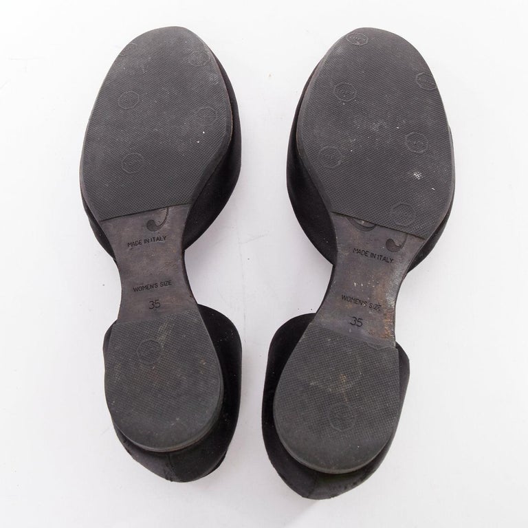 Escarpins Plats Roger Vivier - Satin Noir - Taille 35 (US 5) - Fabriqué En Italie - Neuf Avec Boîte
