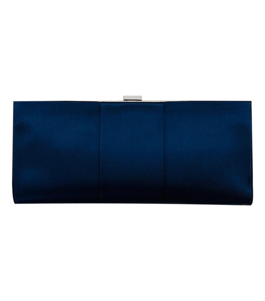Roger Vivier Crystal Buckle Satin Clutch Bag In Excellent Condition For Sale In London, GB
