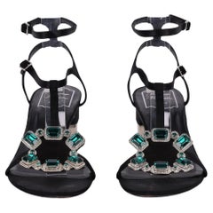 Roger Vivier Crystal Embellished Satin Sandals