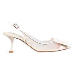 Roger Vivier Ecru Patent Viv In The City Pumps Size IT 36