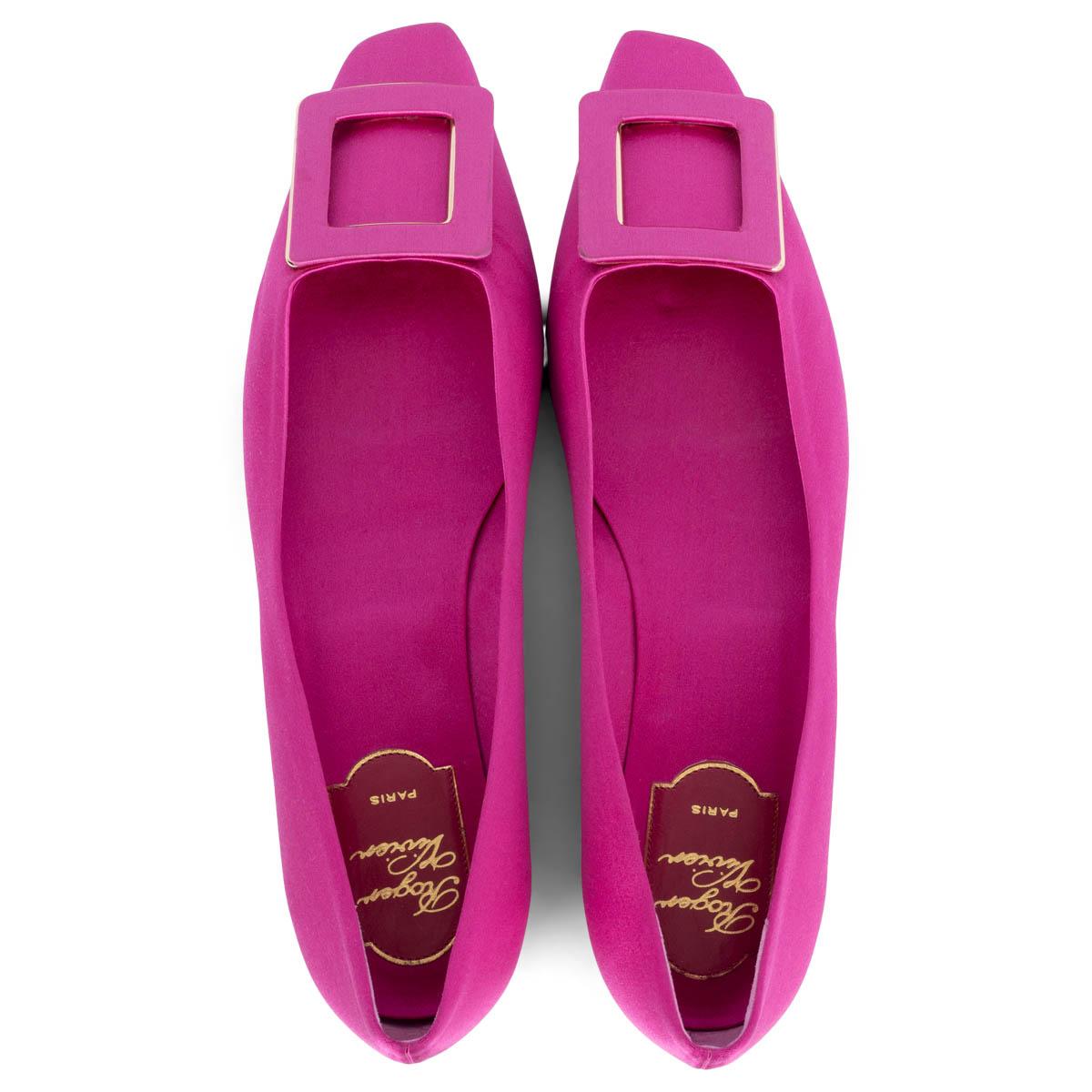 Women's ROGER VIVIER fuchsia satin TROMPETTE Ballet Flats Shoes 38 For Sale