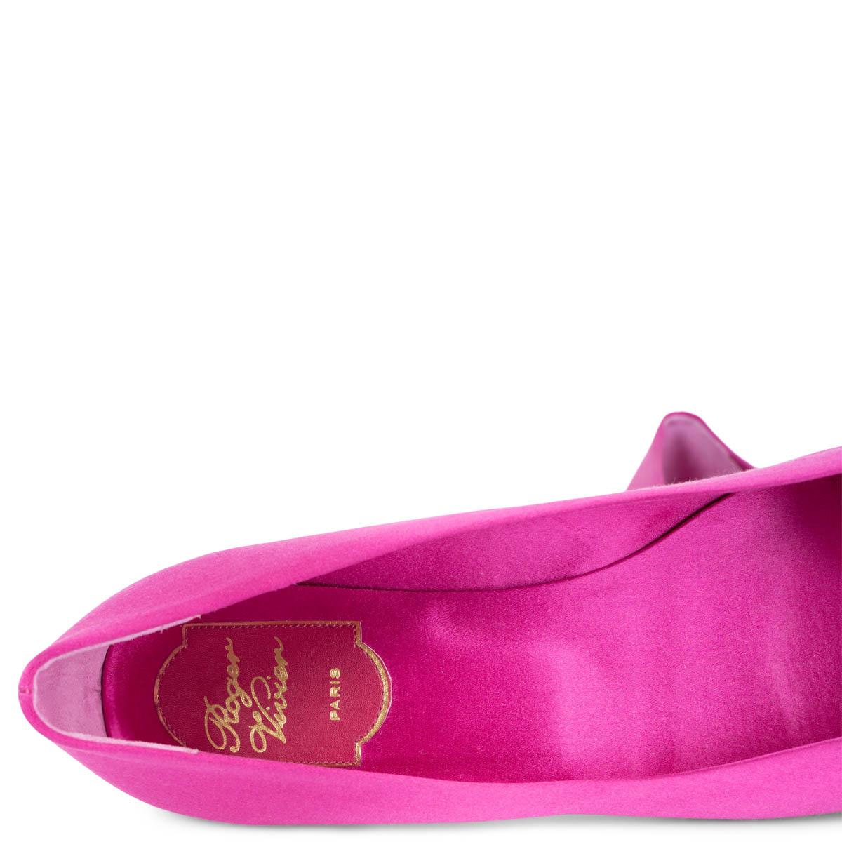 ROGER VIVIER fuchsia satin TROMPETTE Ballet Flats Shoes 38 For Sale 2