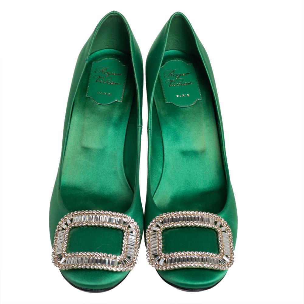 roger vivier green pumps