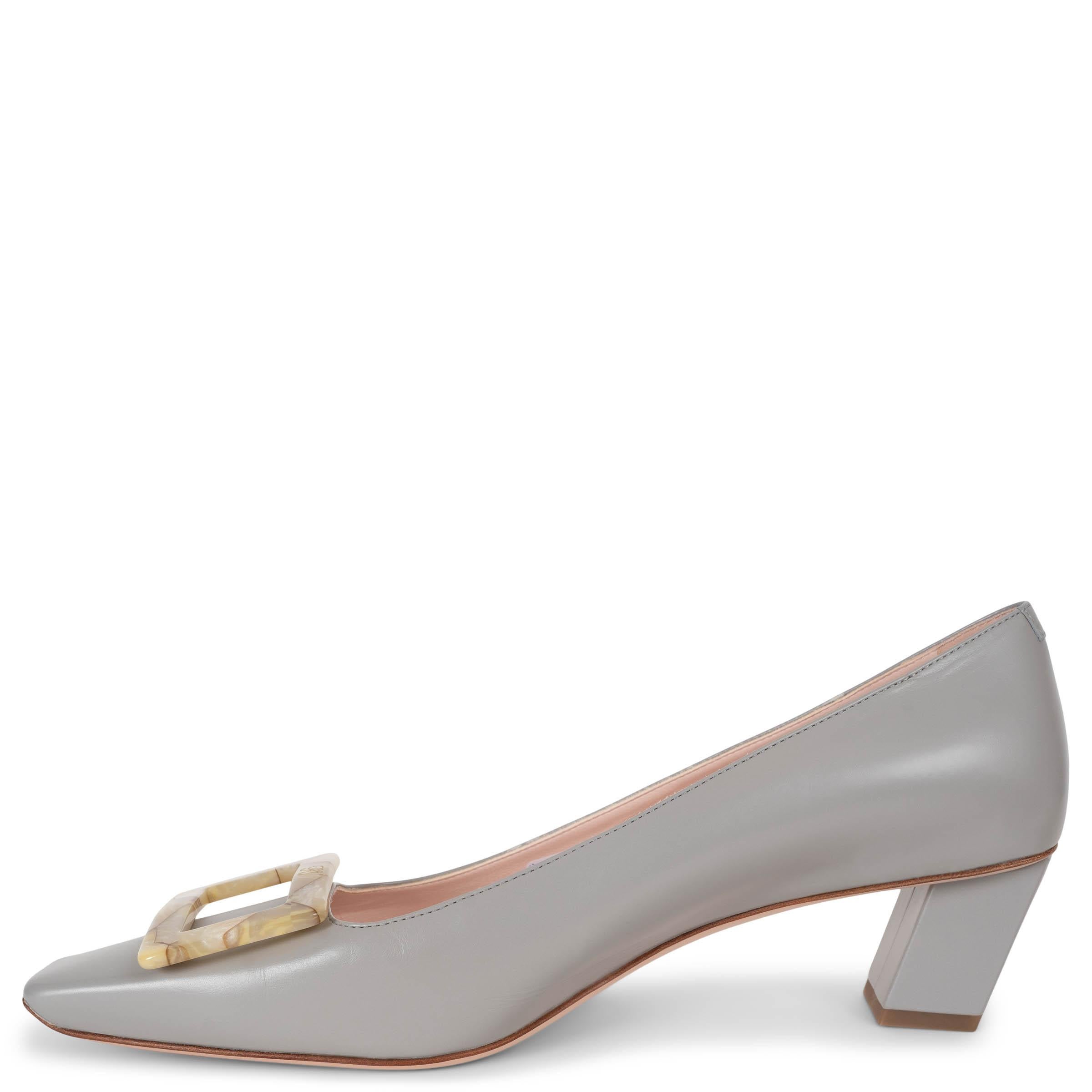 Gris ROGER VIVIER cuir gris BELLE VIVIER 45 BUCKLE Chaussures 39 en vente