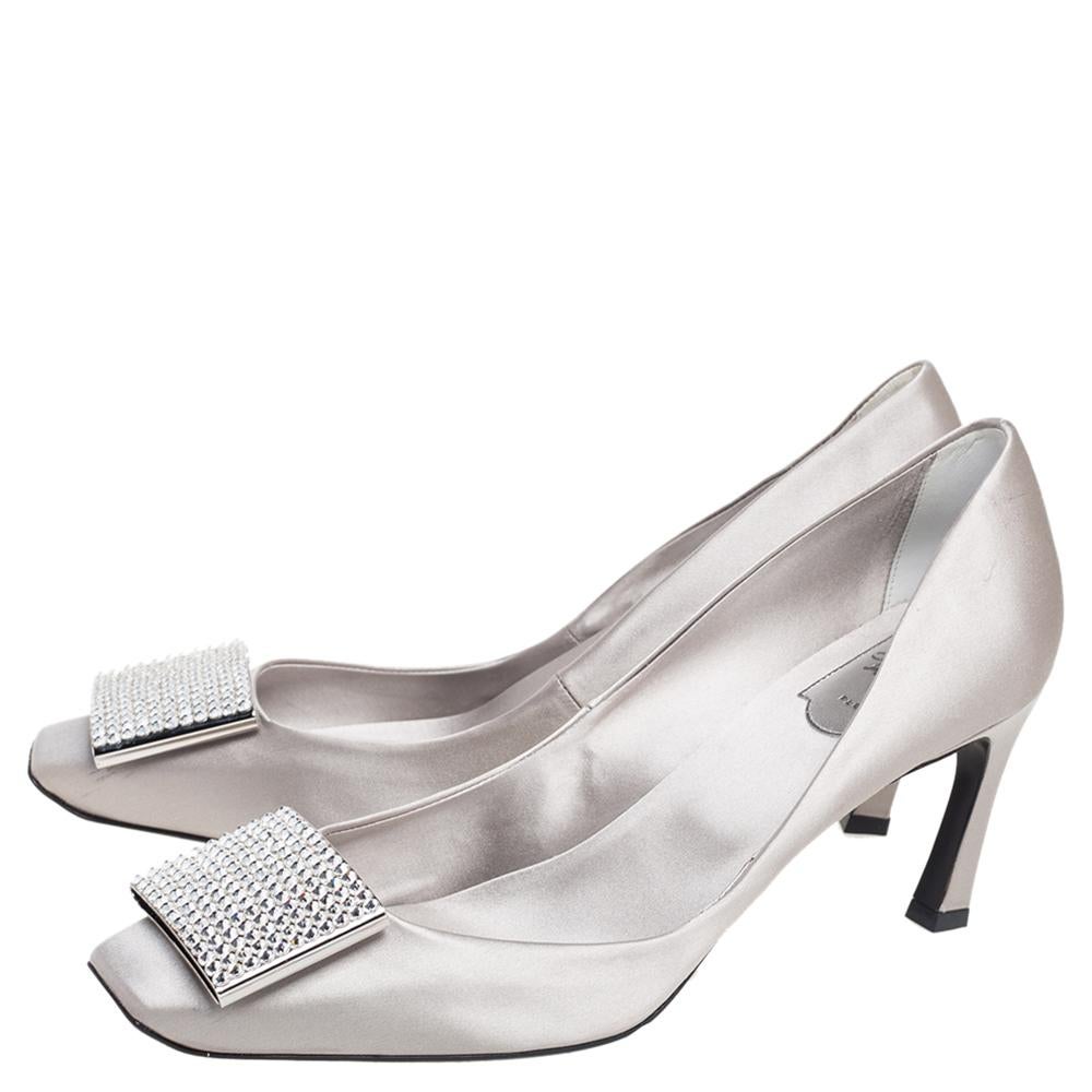 Roger Vivier - Trompette in raso grigio - Pumps taglia 40 2