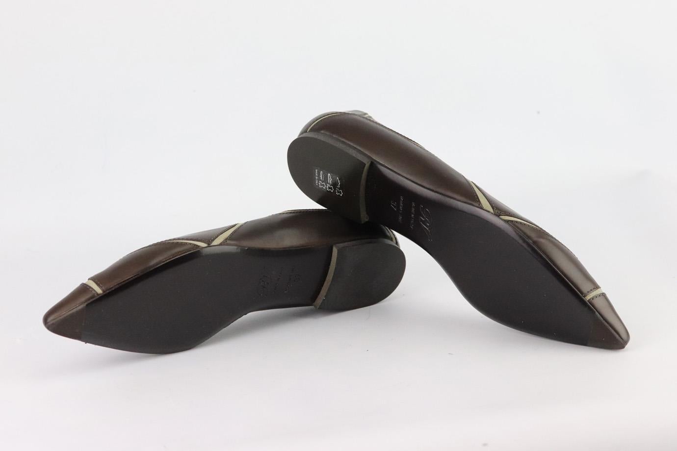 Roger Vivier Leather And Suede Ballerina Flats EU 37 UK 4 US 7  In Excellent Condition In London, GB