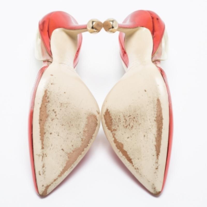 Roger Vivier Metallic Red PVC And Leather Pointed Toe Pumps  Size 38.5 For Sale 3