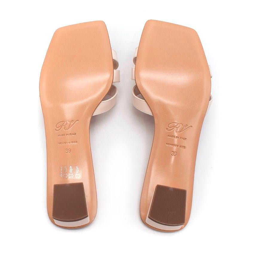 Roger Vivier Mini Broche Buckle Off White Leather Mules For Sale 2